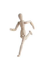 Wooden mannequin with running pose