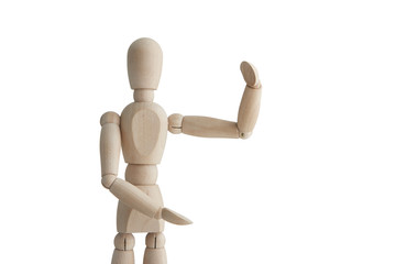 Wooden mannequin with holding pose