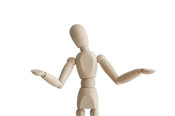 Wooden mannequin with uncertain pose
