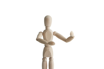 Wooden mannequin with holding pose