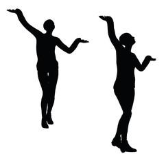 woman in peaceful pose on white background