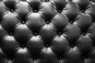 Black leather sofa texture background.