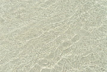 watery texture with sand background  in the Xpu-Ha beach on the beach of the Caribbean sea of Mexico