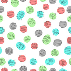 Doodle. balls. seamless pattern