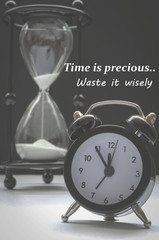 Time is passing, concept with clock and hourglass