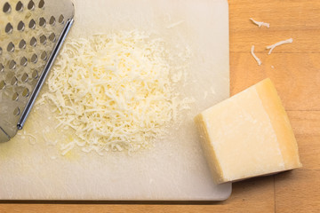 Grated Parmesan Cheese seen from Above
