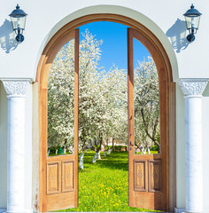 Door arch spring garden