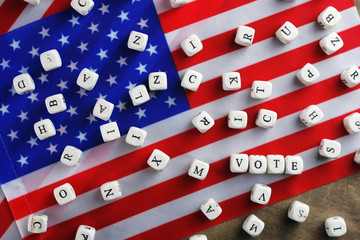 election simbol on usa flag