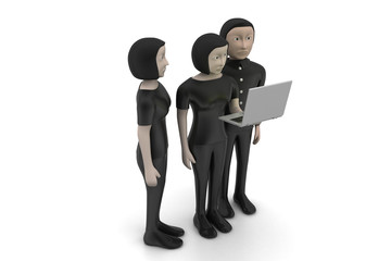 Business team looking at a Laptop