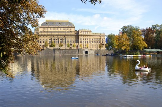 National theater from Prague and blue sky