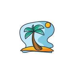 Island Travel Logo Icon Vector Element