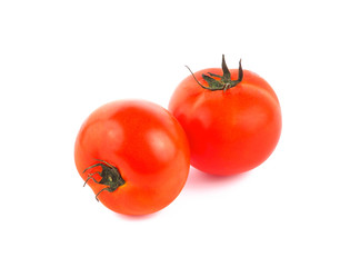 Tomatoes on white background