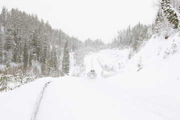 winter road in the mountains