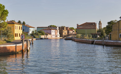 Obraz premium Mazzorbo cityscape with canal, Venice, Italy.