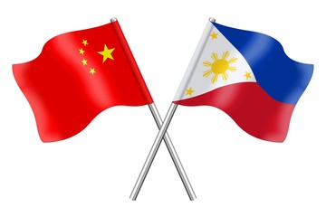 Flags. China and Phillipines 