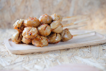 Grilled pork ball with sweet spicy sauce