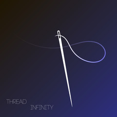 Thread infinity. Thread and needle. Needle icon.