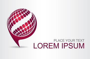 Logo stylized spherical surface with abstract shapes
