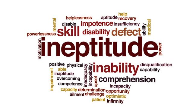 Ineptitude animated word cloud.