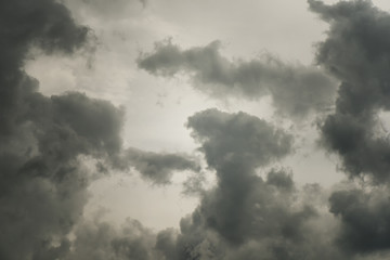 Dark sky and black cloud in summer