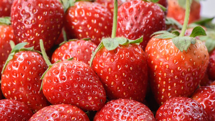 Closeup ripe strawberry organic, Fresh strawberry arrangement