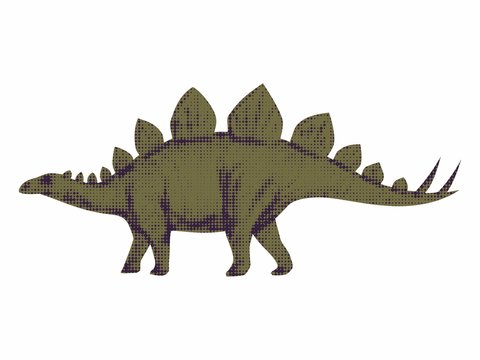 silhouette of a stegosaurus. vector drawing