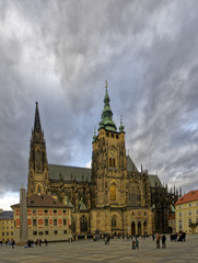 Fototapeta na wymiar View of the St. Vitus Cathedral captured from a distance