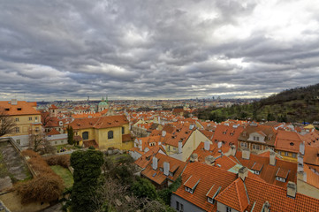 Fototapeta na wymiar An aerial view of the Prague Castle Complex