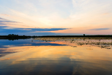 Obraz premium Beautiful sunset in Danube Delta