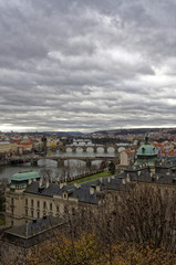 Fototapeta premium Vertical shot of a city in Czech Republic