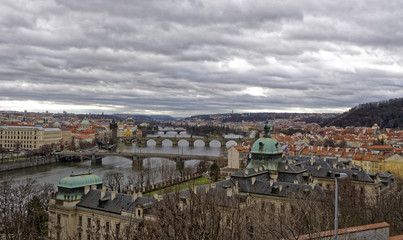 Fototapeta na wymiar A bird's eye view of a city in Czech republic