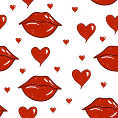 Valentine's Day pattern - Walentynkowy wzór - obrazy, fototapety, plakaty