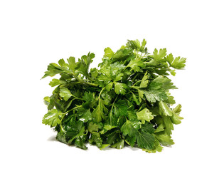 Bunch of parsley on a white background