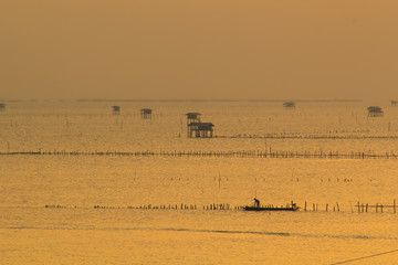 Fishermen Life some Tabun bay,Phetchaburi, Thailand