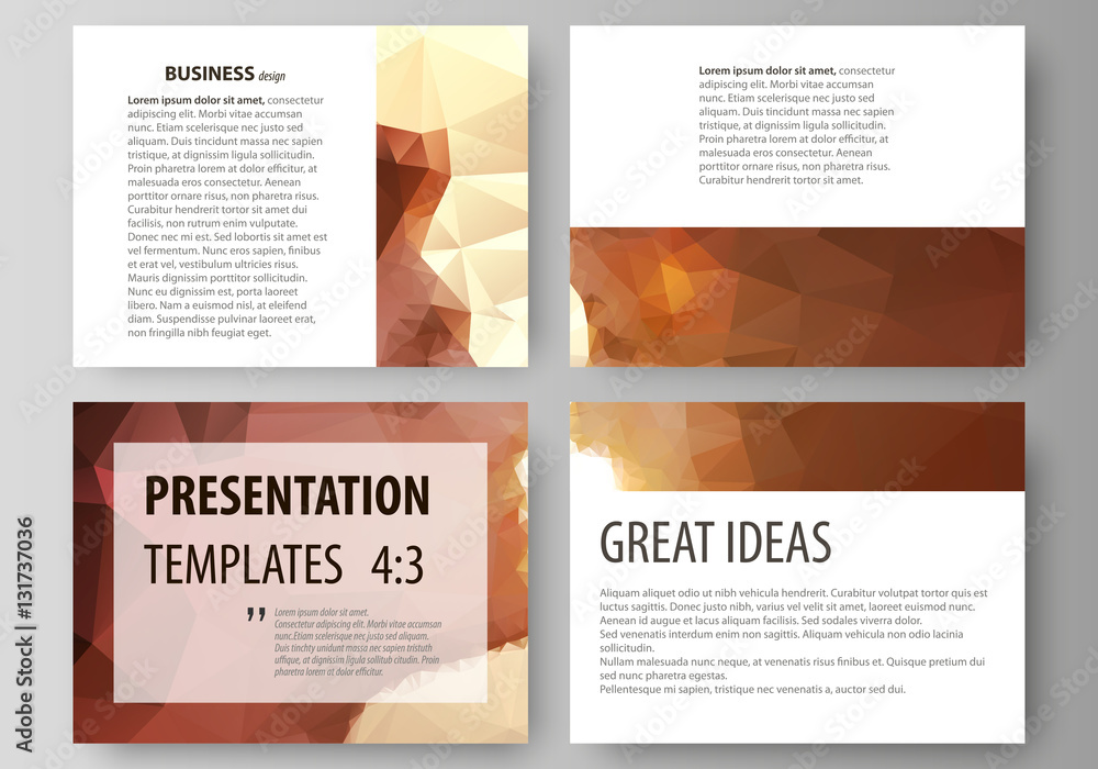 Poster set of business templates for presentation slides. easy editable abstract vector layouts in flat des