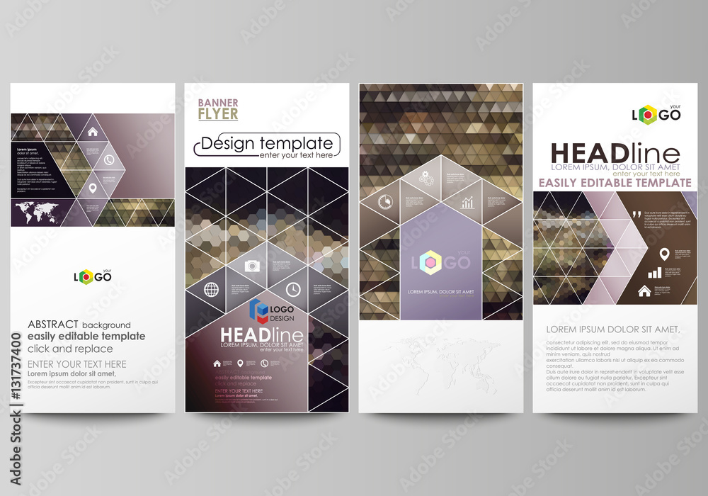 Poster flyers set, modern banners. business templates. cover design template, easy editable vector layouts.