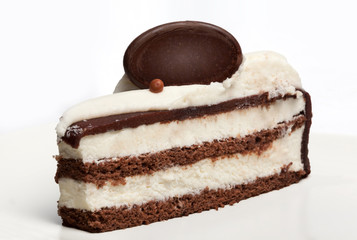 Slice of cake with cream