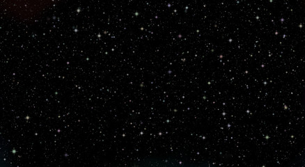 Panoramic looking into deep space. Dark night sky full of stars. Generated starry sky.
