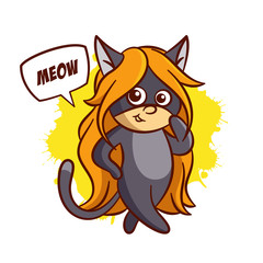 Superhero Baby Girl Cat Sticker