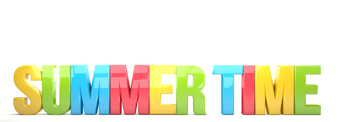 summer time colorful letters 3d render