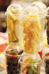 Fruit juice ingredients in the cup.