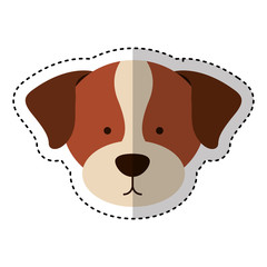 cute dog mascot head isolated icon vector illustration design