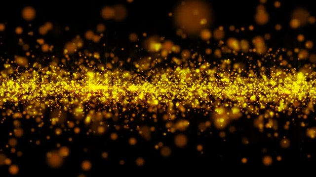 4k Abstract gold particle background
