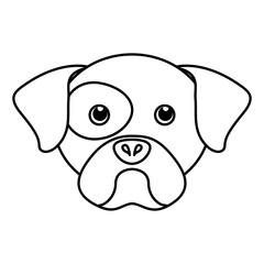 cute dog mascot head isolated icon vector illustration design