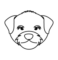 cute dog mascot head isolated icon vector illustration design