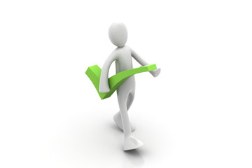 Man carrying the right mark