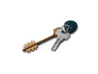 the key for the house isolated on white background