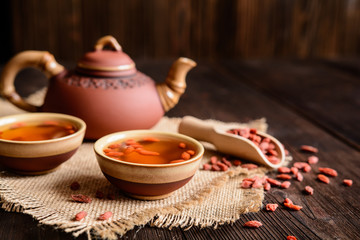 A cup of antioxidant Goji berries tea