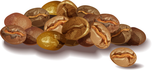 Coffee on a white background.