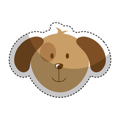 cute dog mascot head isolated icon vector illustration design